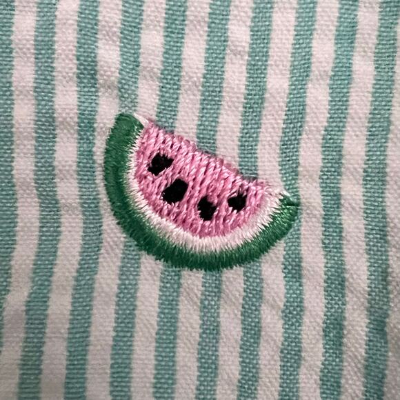 Starting Out Baby Girls 18M Watermelon Seersucker Dress Set Bloomers Bow New - Picture 6 of 9